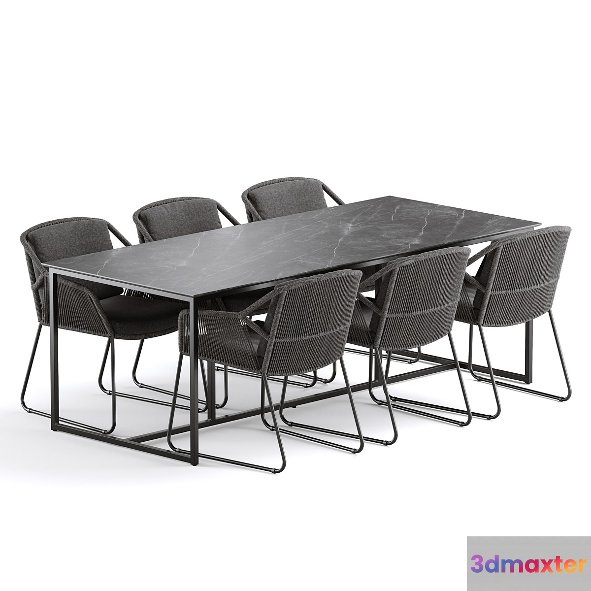 Outdoor Garden Woven Dining Set - No.2