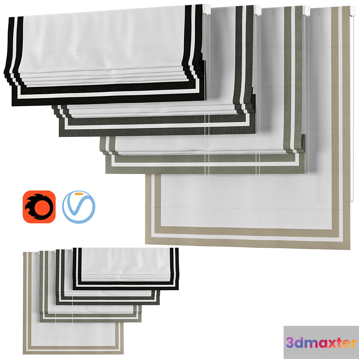 Roman Curtains 155 | BY HARRINGTON | Rows of Ribbon