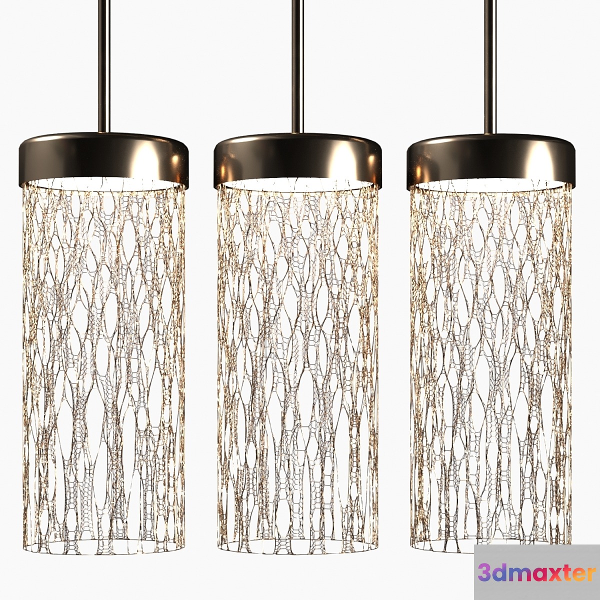 Pendant lamp made of metal from three shades - No.2