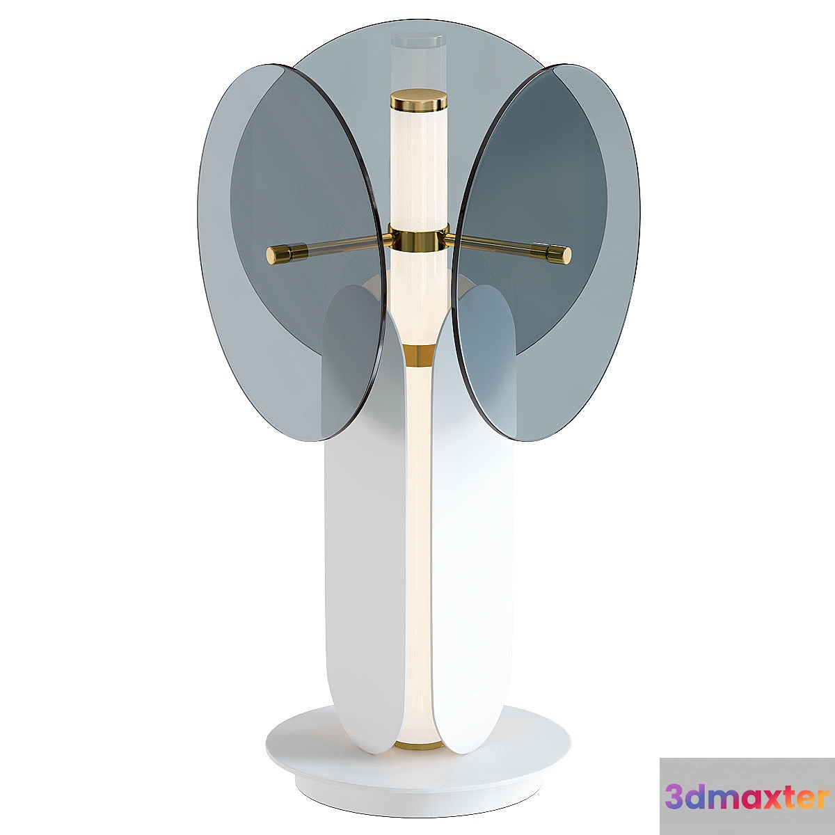 Unique White & Gray 1-Light Table Lamp 3D Max