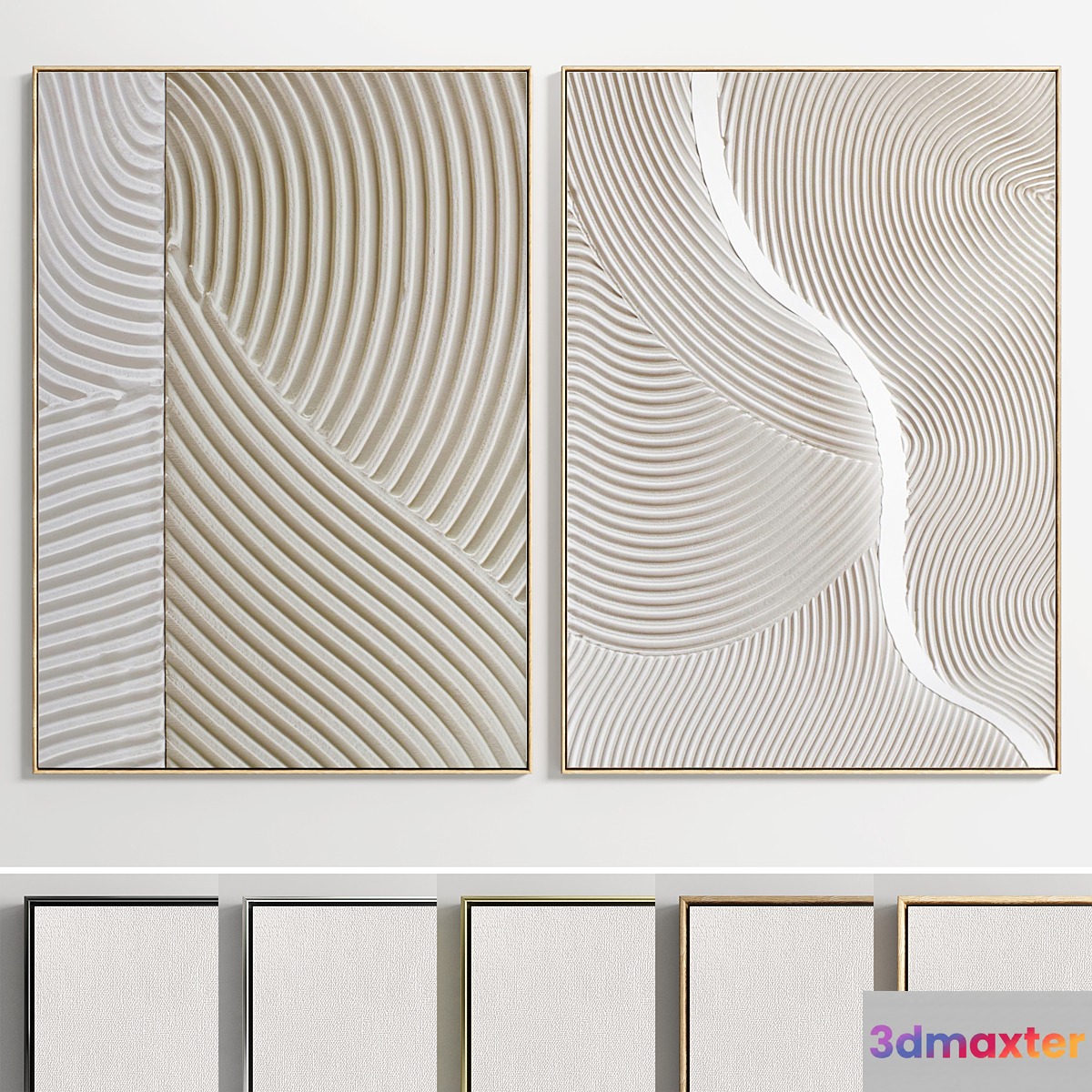 Plaster Two Photo Frame E-13 3D Max