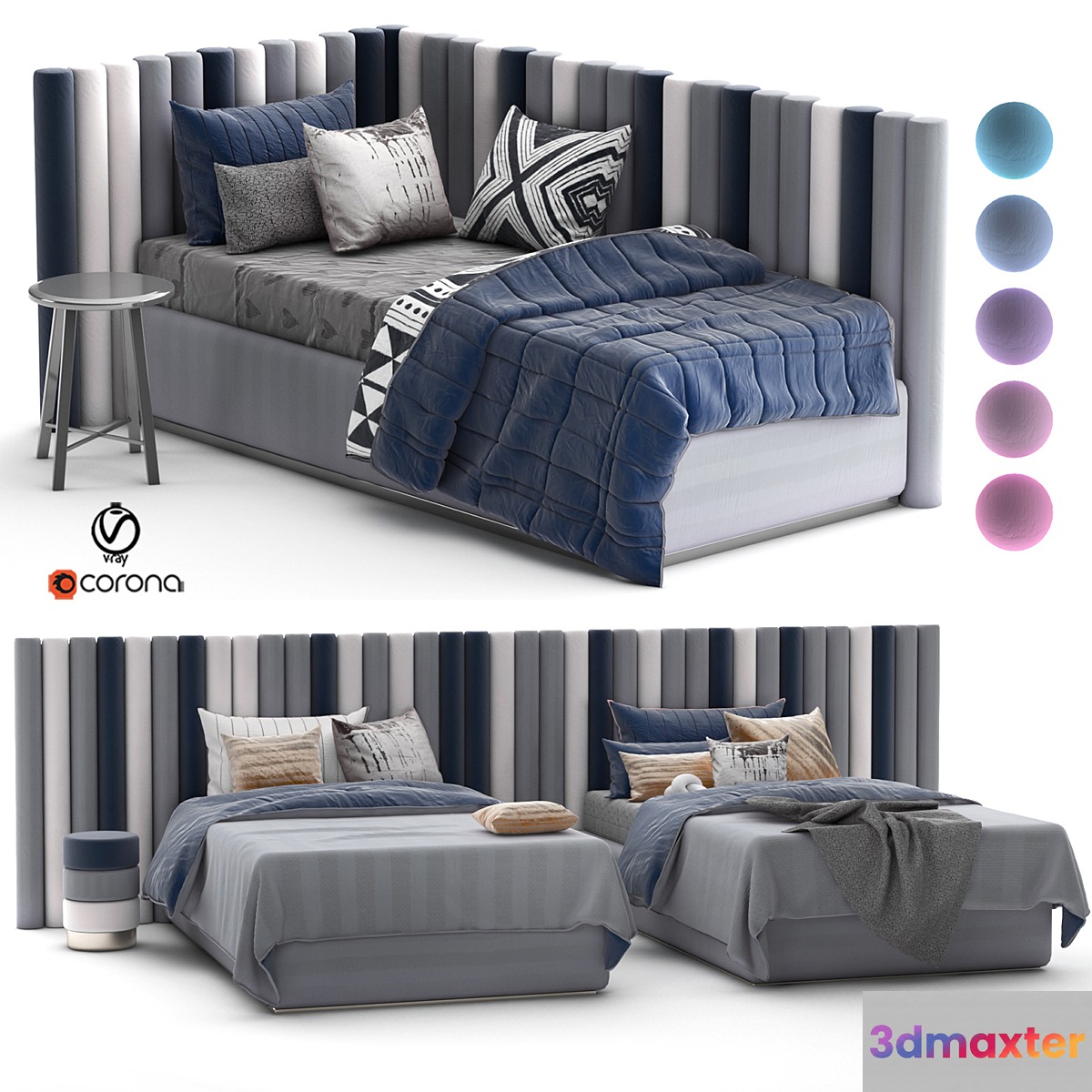 attached and day bed set 40 3D Max
