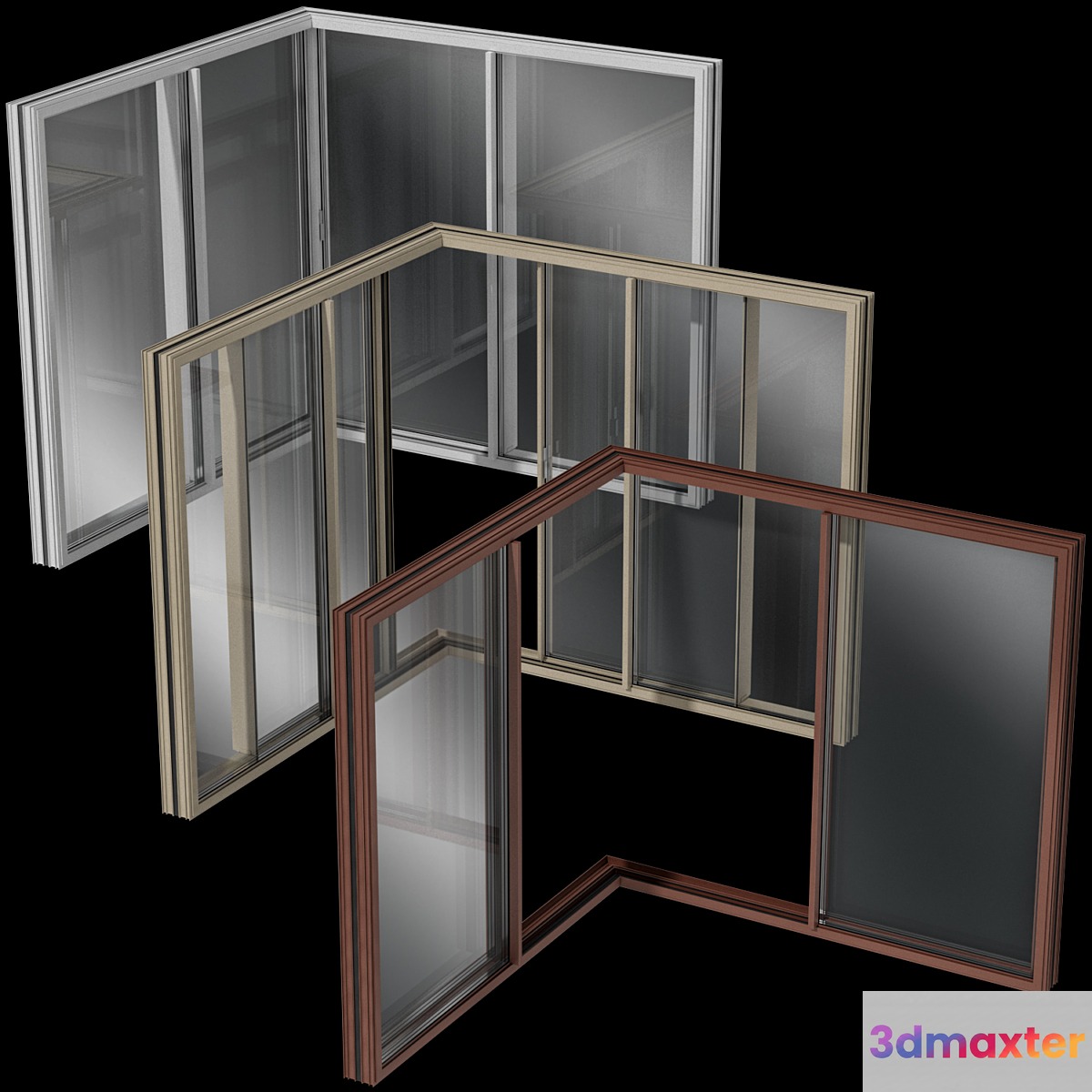 Sliding Corner Stained Glass Aluminum Windows