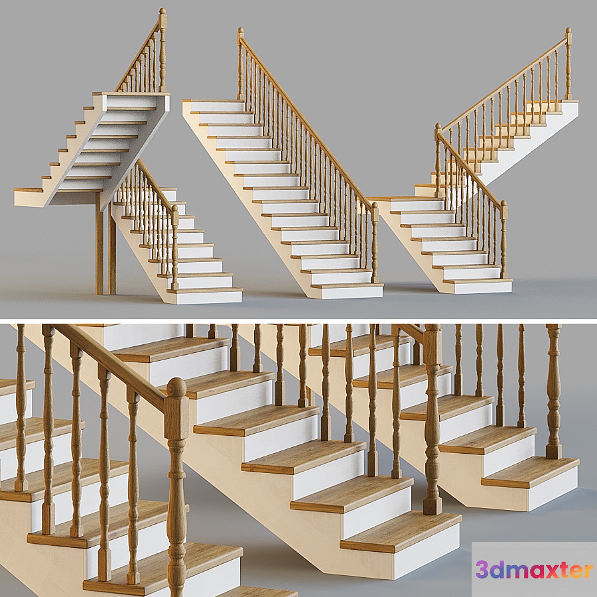Wooden stairs for a private house 4