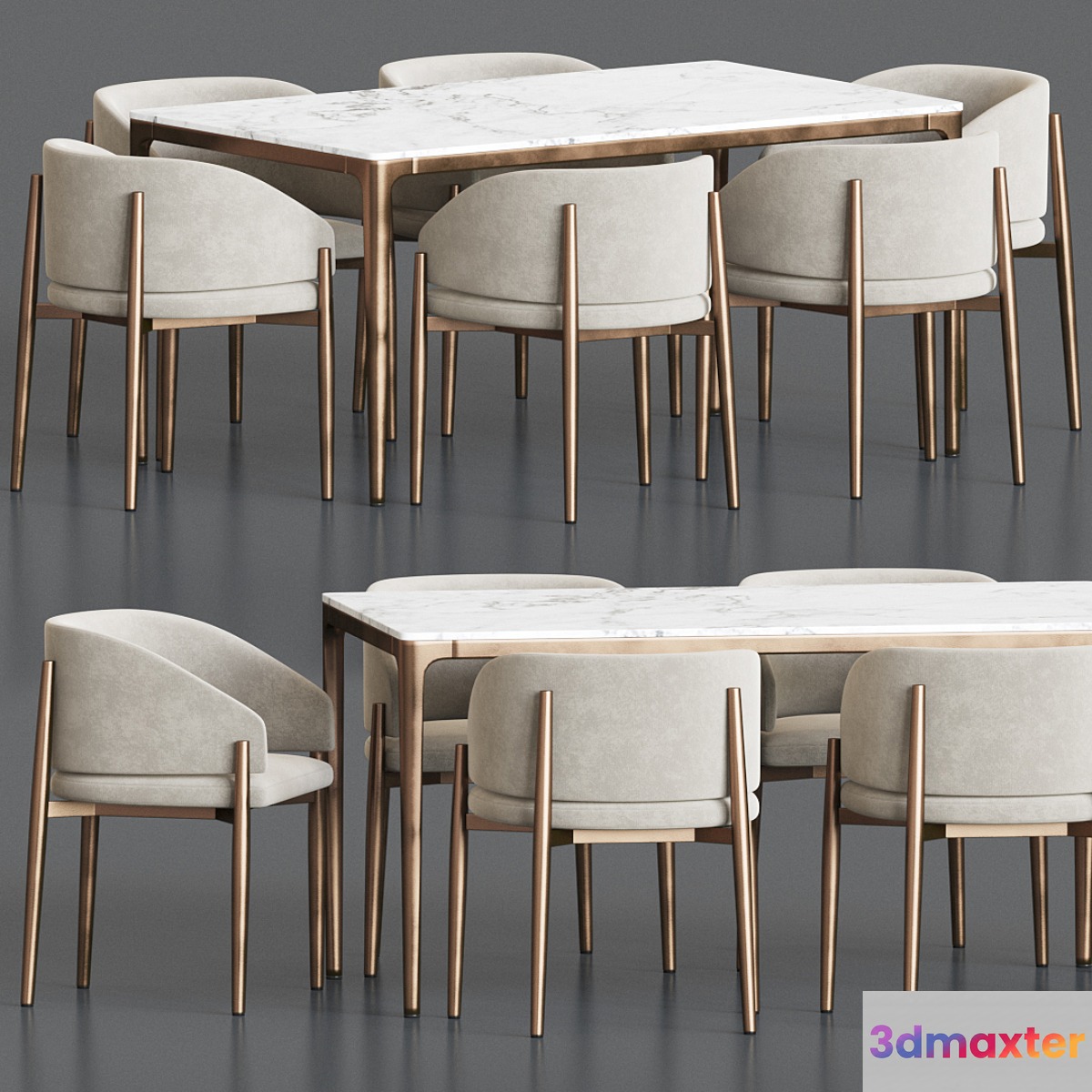 Frank Chair Canto Table Dining Set 3D Max