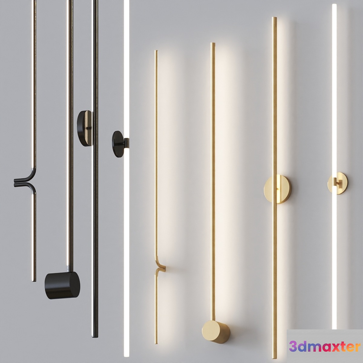 Minimalistic thin Wall lamps set