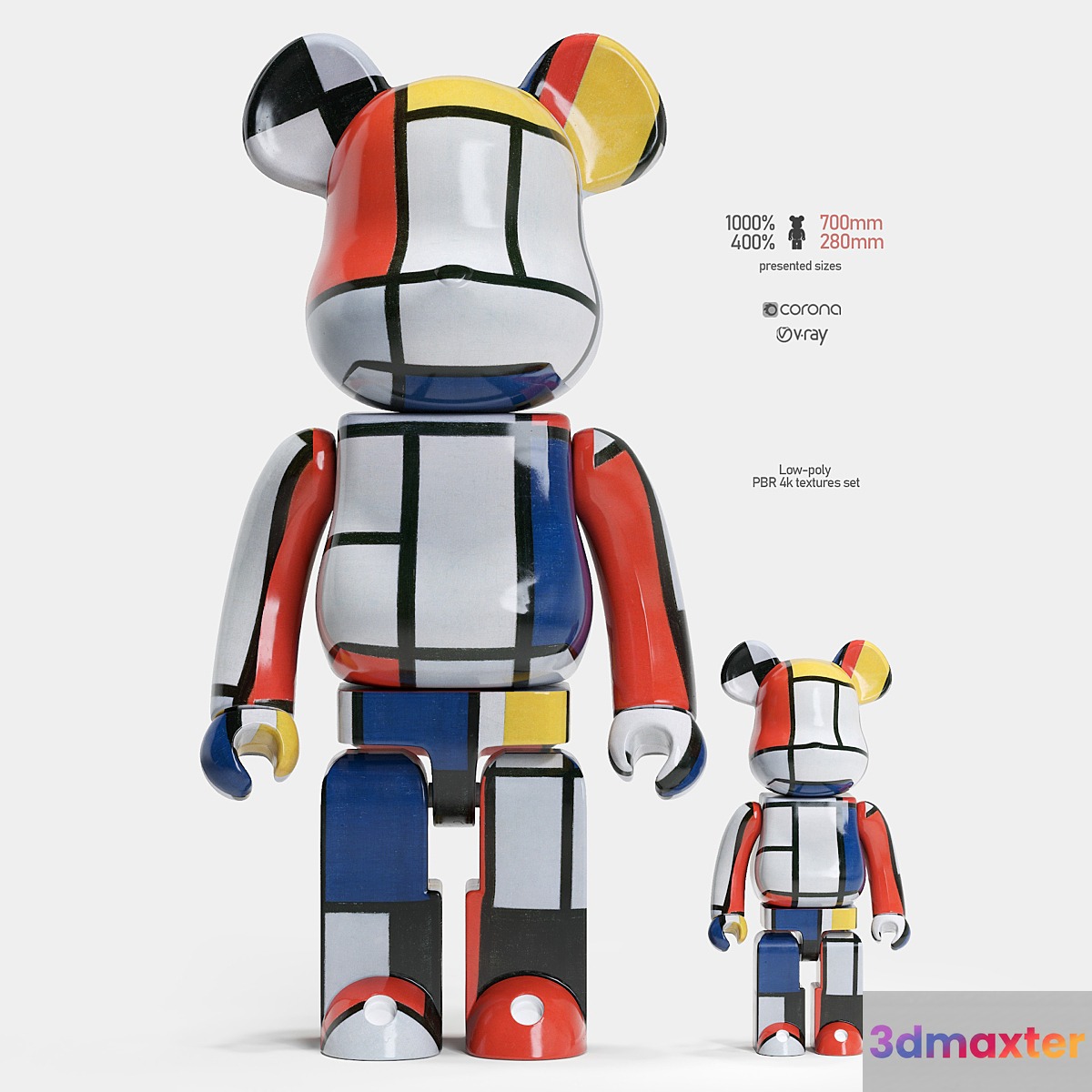 Bearbrick _ Piet Mondrian - No.2