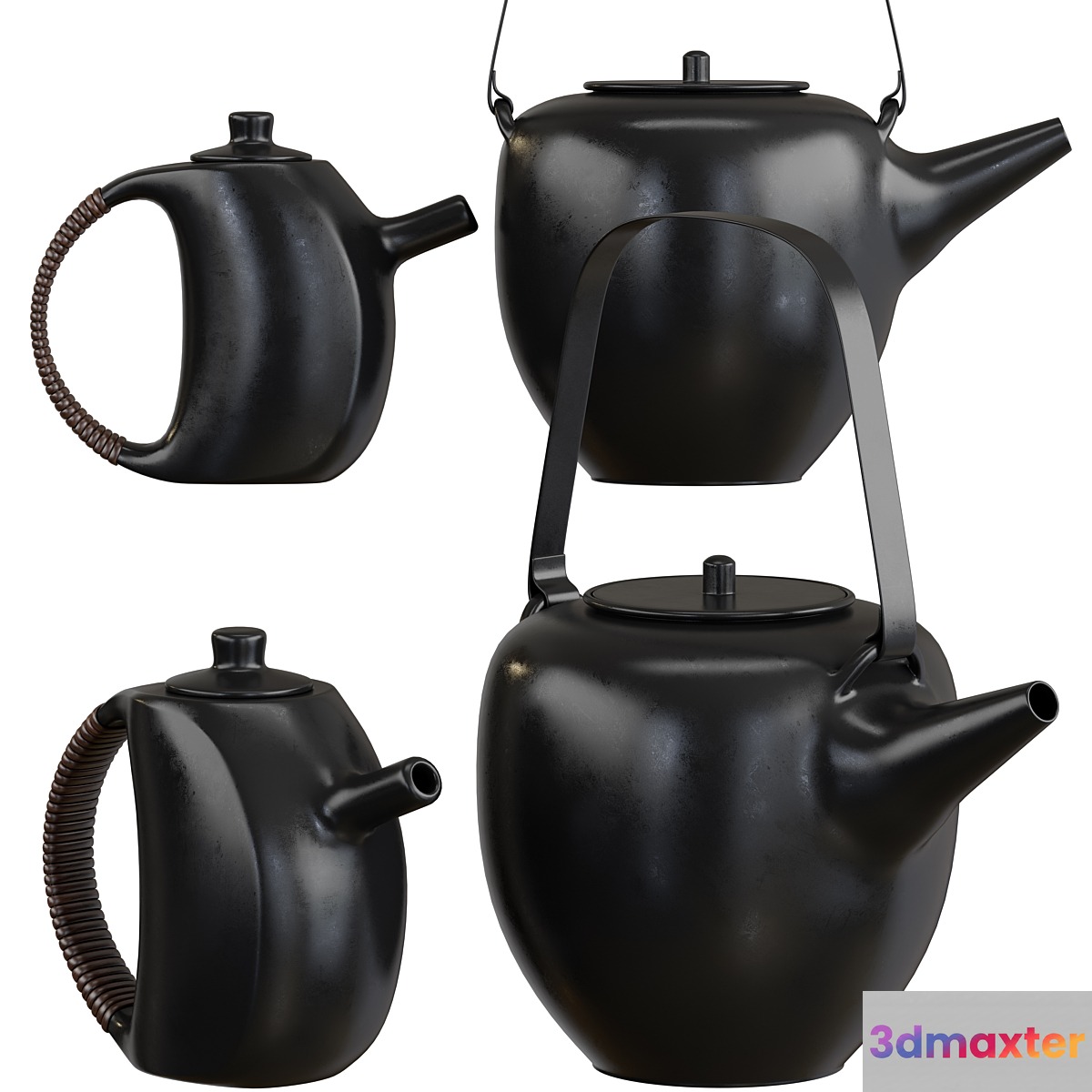 Teapot set 2 with 3 materials