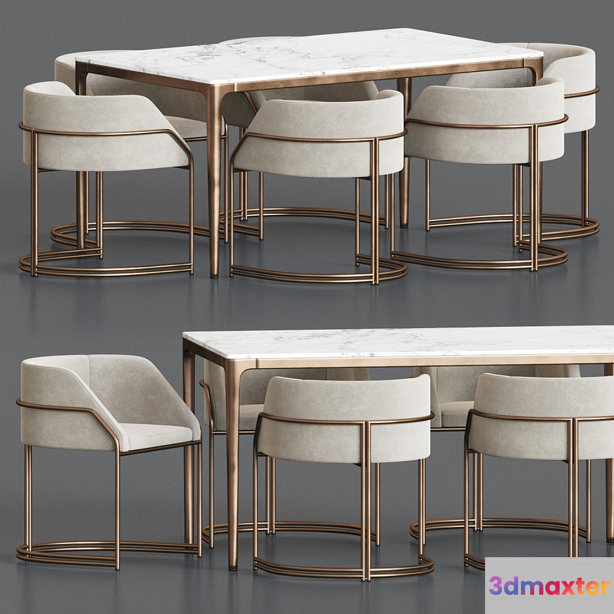 Deja Vu Chair Canto Table Dining Set - No.2 3D Max