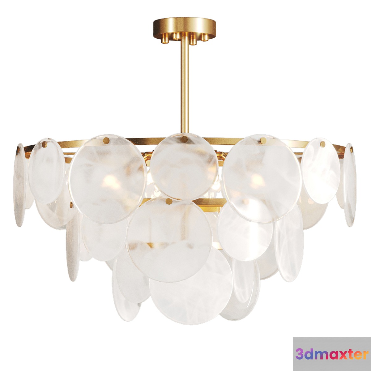 Smoked glass hanging disc chandelier JACKLYN