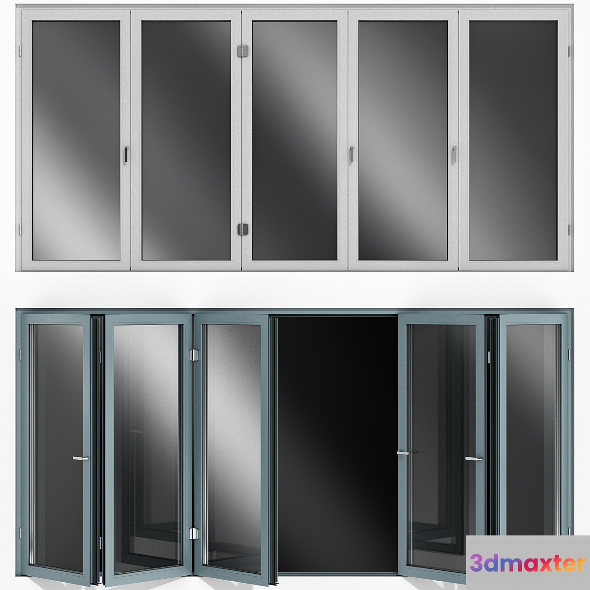 Folding Stained Glass Aluminum Doors - No.4