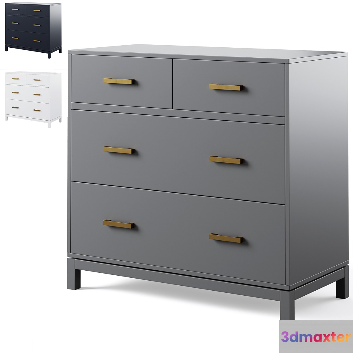 Kids Parke 4-Drawer Chest by Crate and Barrel _ Crate and Kids 3D Max