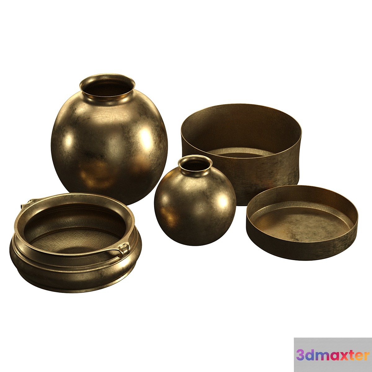BURNISHED BRASS VASES (RH) - No.2