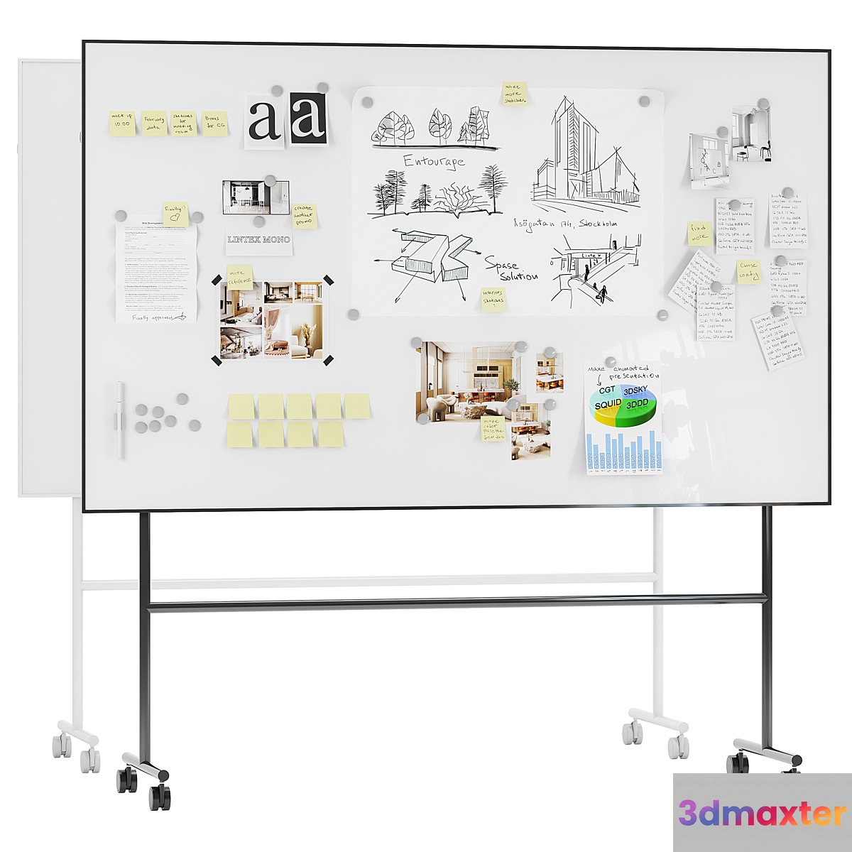 Whiteboard magnetic partition Lintex MONO - No.5