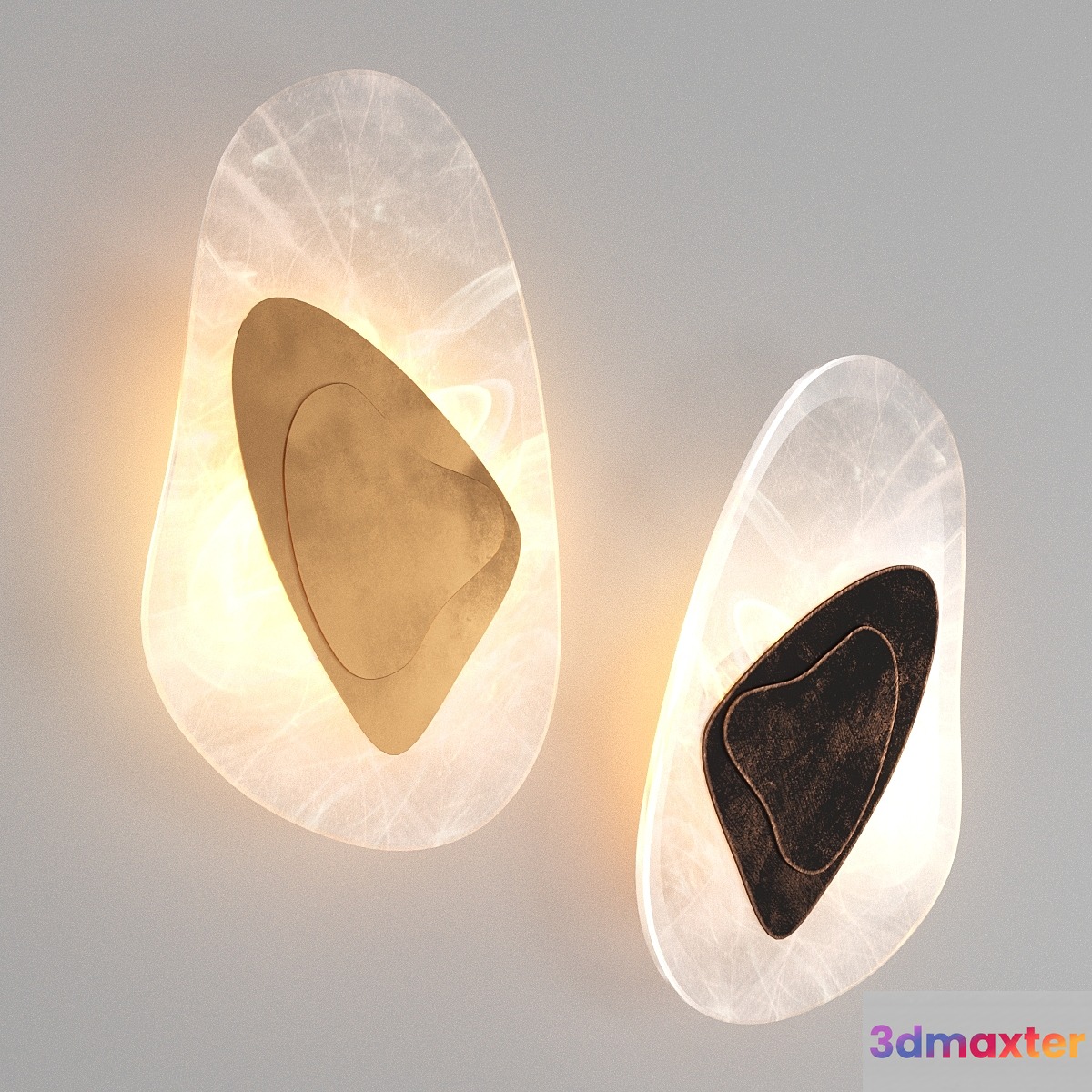 LED wall lamp with glass shade 3D Max