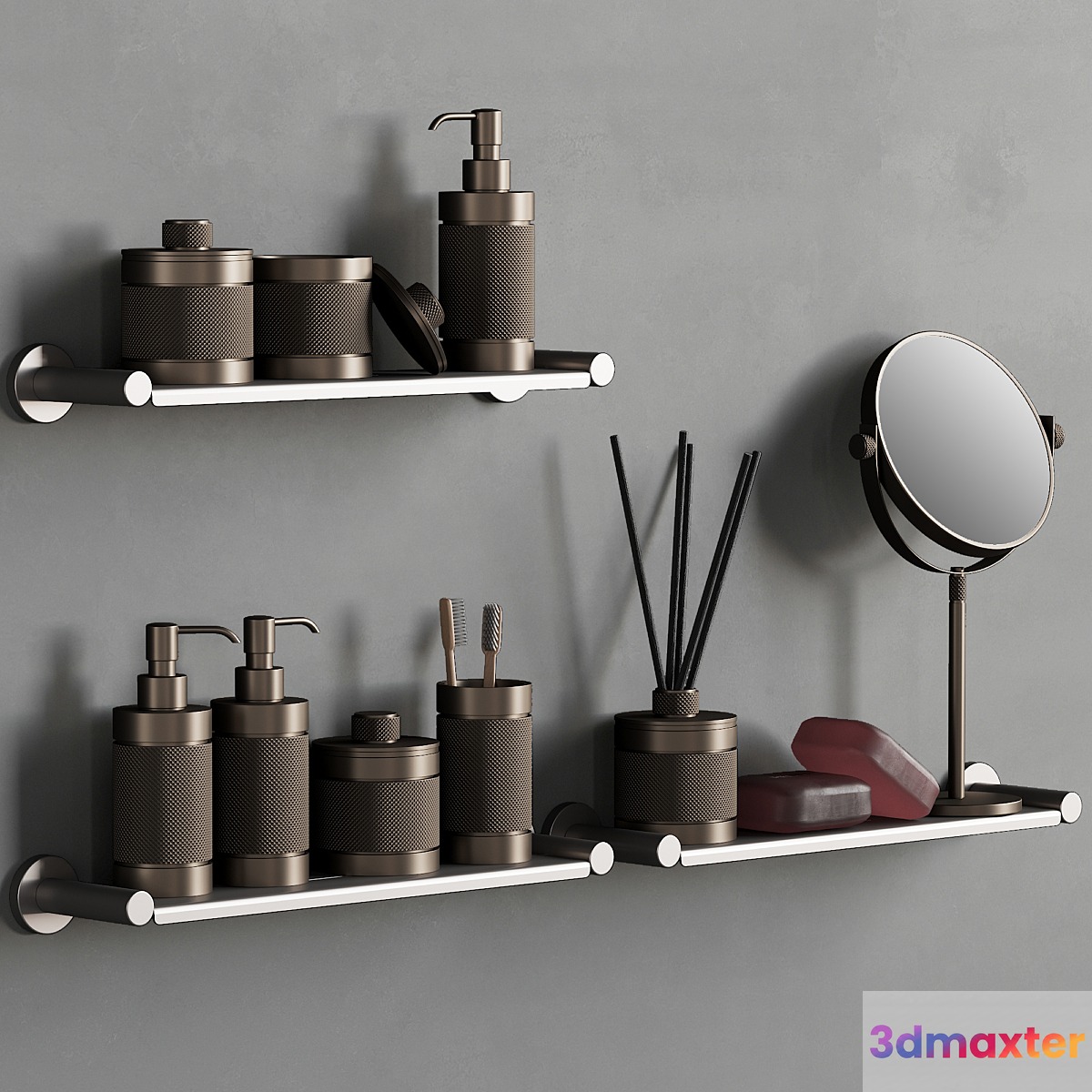 089 Bathroom decor set ACCESSORIES Bronze Matte 00 - No.3