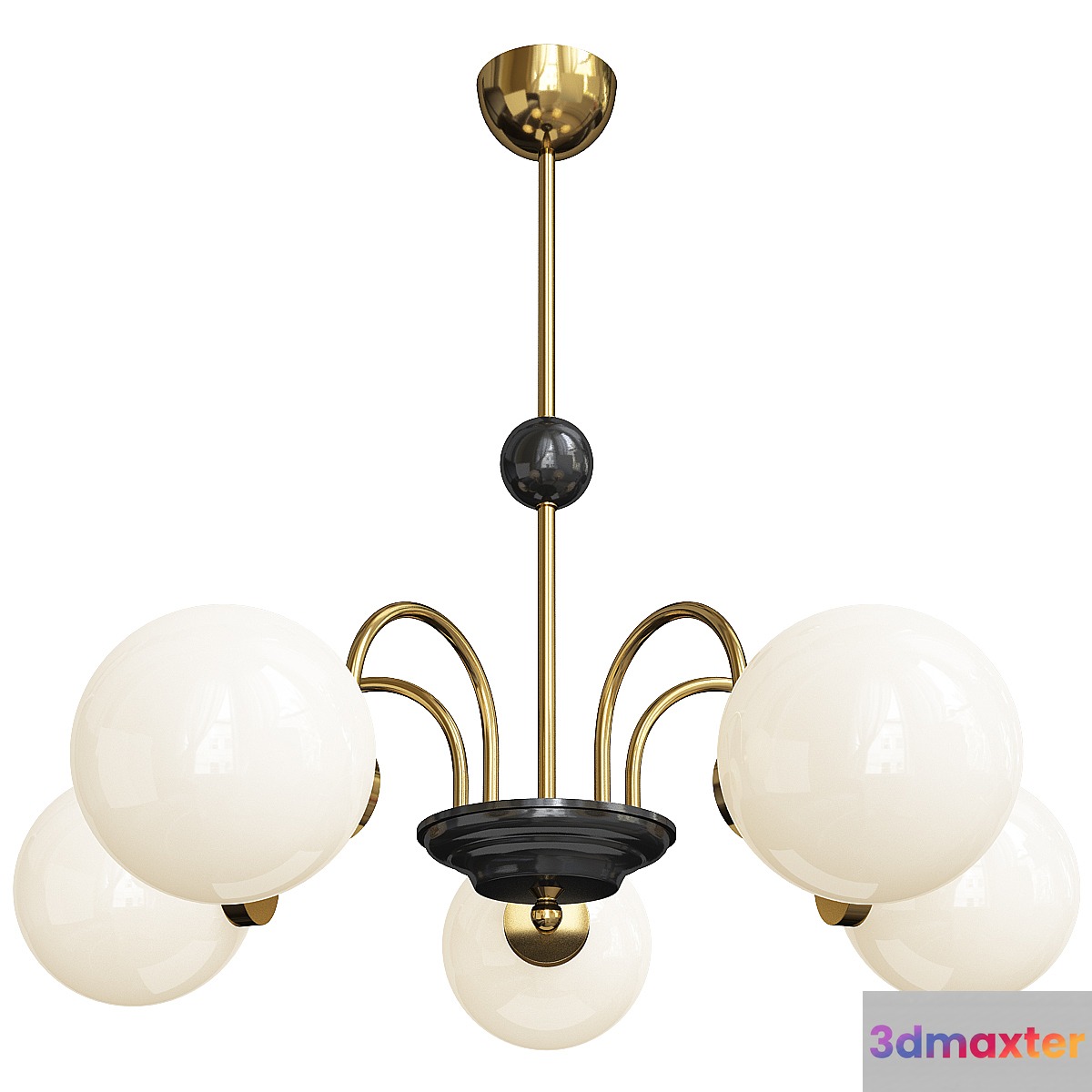 Modern simplicity round ceiling chandelier milk glass hanging light 3D Max