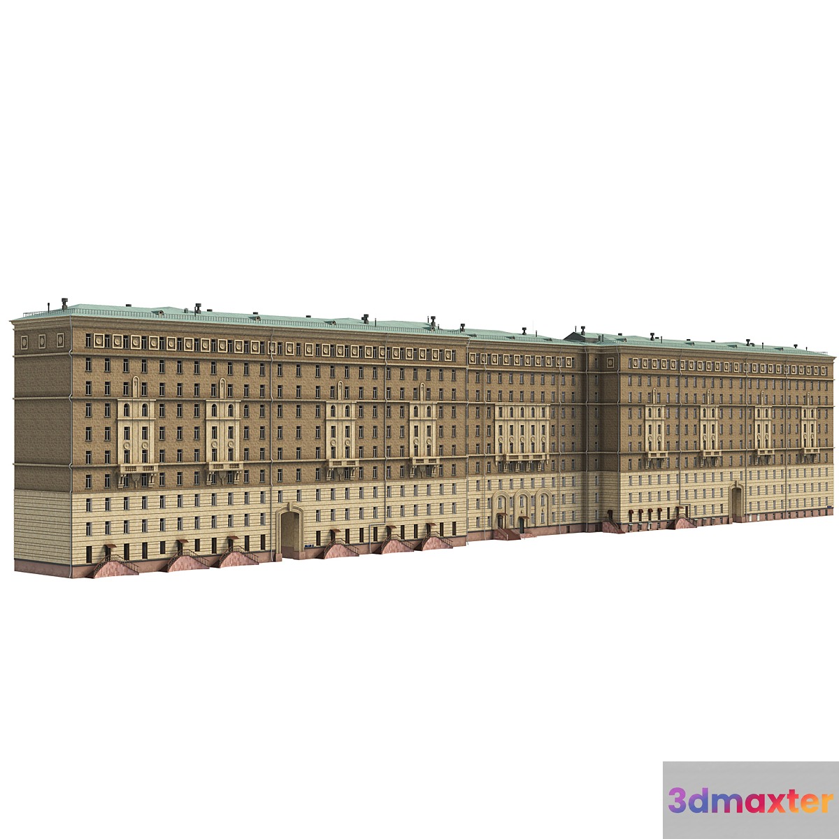 Residential building of the Soviet era 3D Max