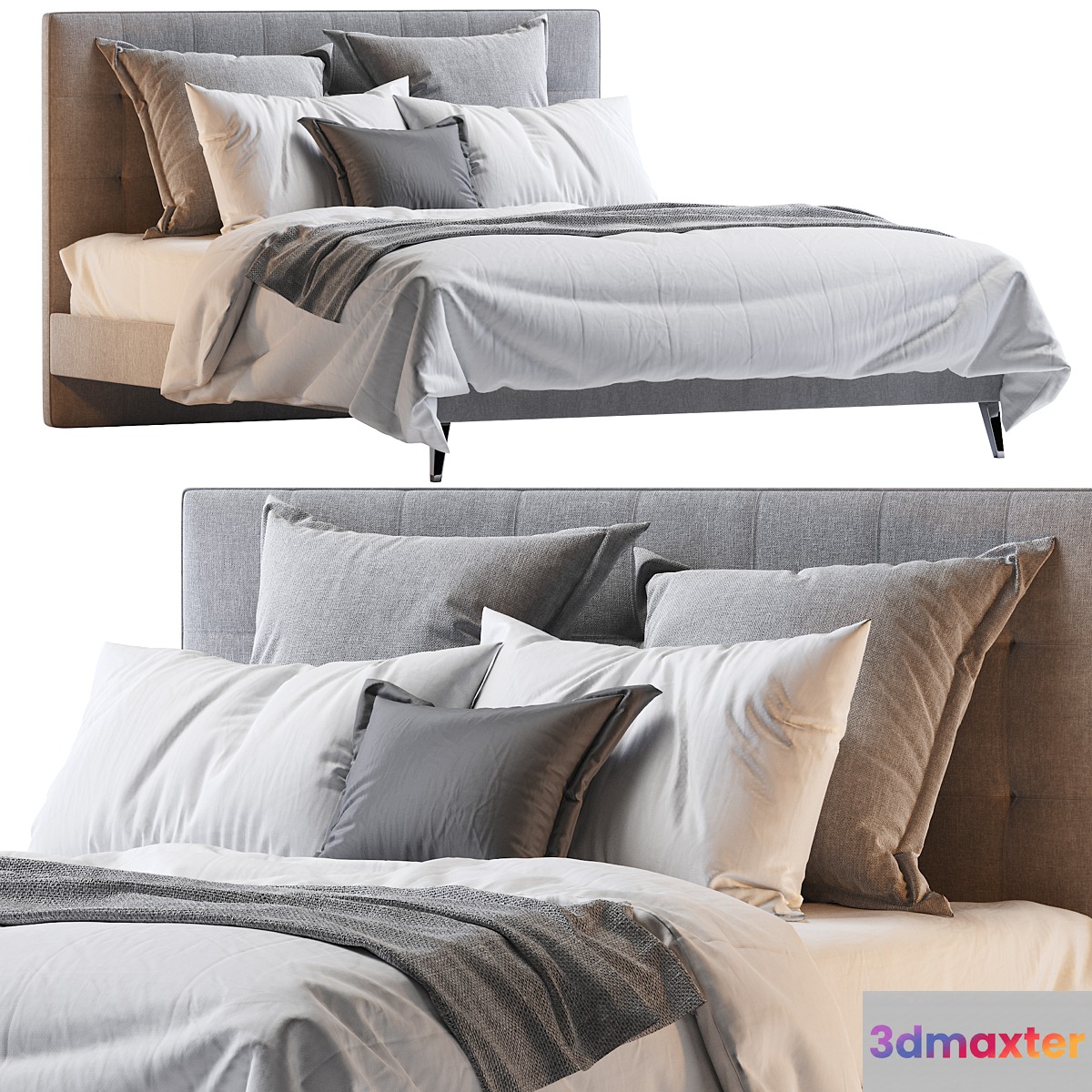 Aquilla Tufted Upholstered Low Profile Platform Bed