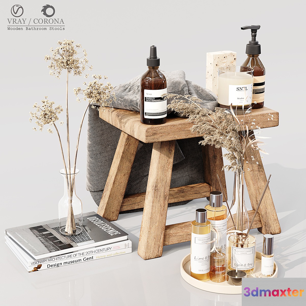 Wooden Bathroom Stools - No.2