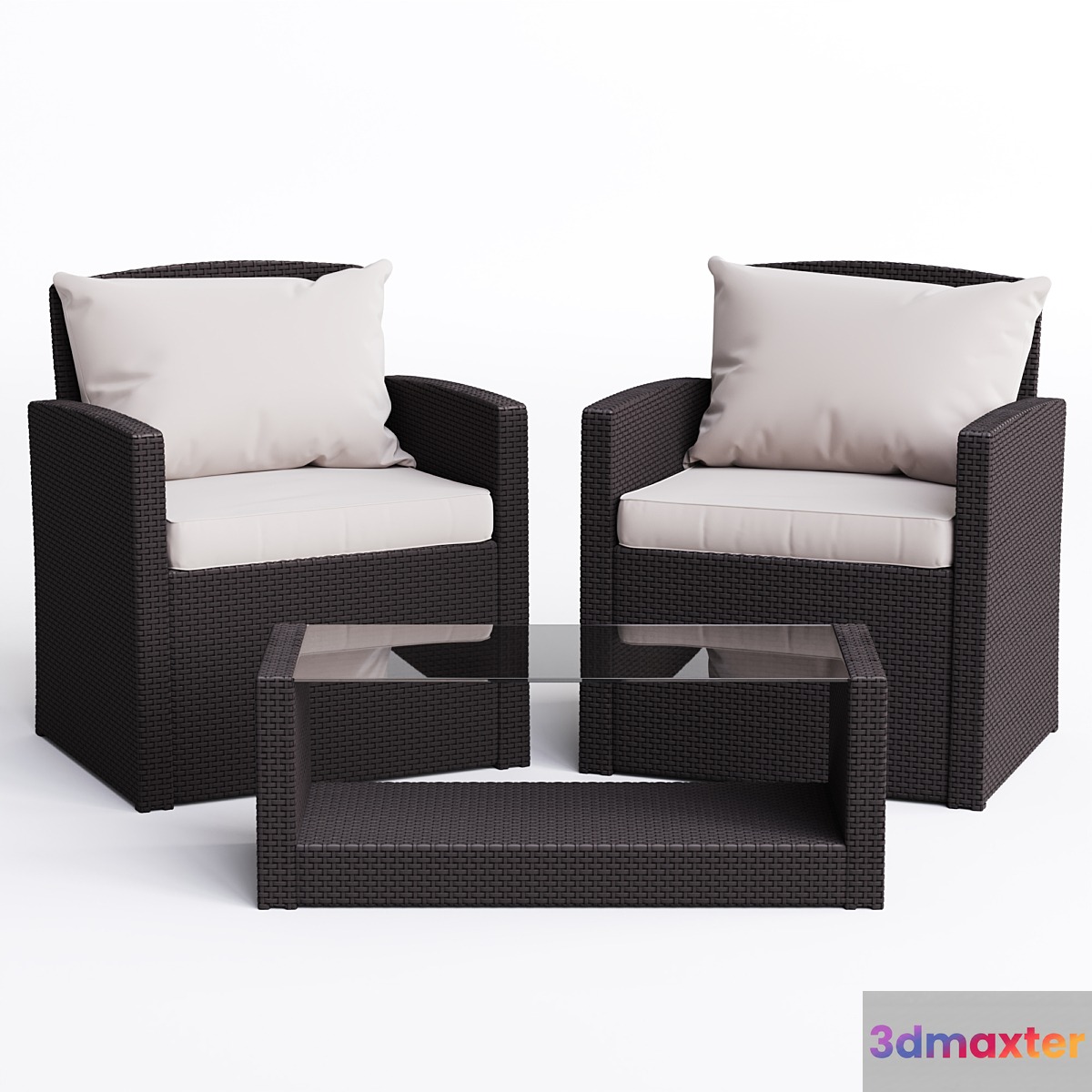 Outdoor garden furniture armchair and table 3D Max