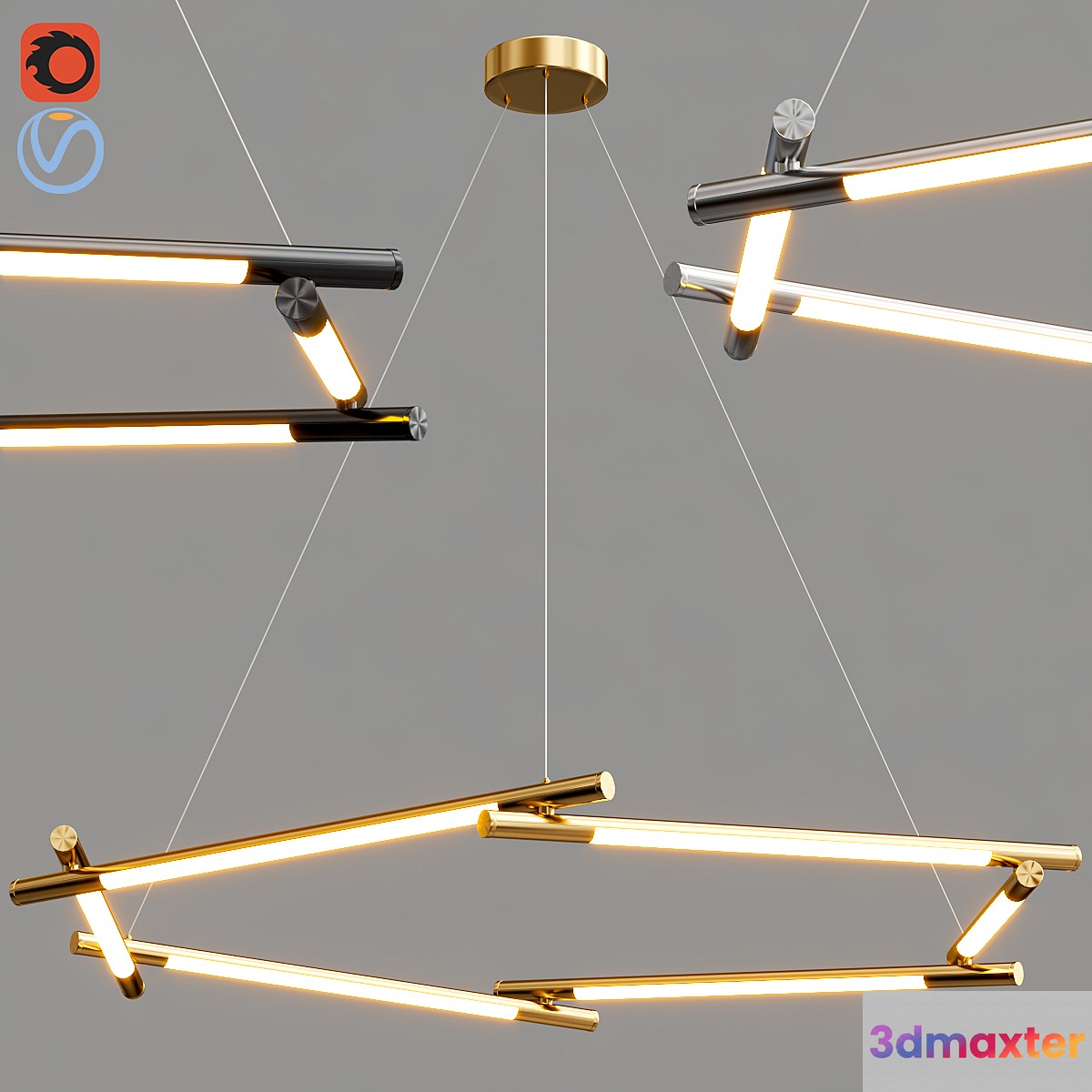 RING FORMATION CHANDELIER 3D Max
