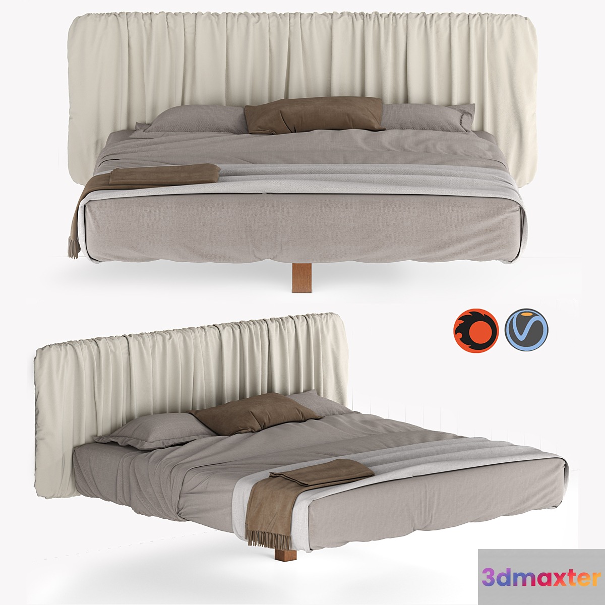Fluttua Replis Bed from Lago 3D Max