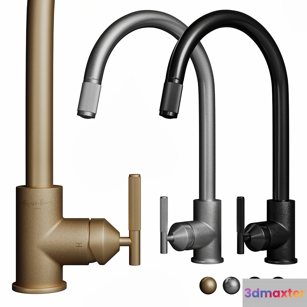 Buster & Punch Kitchen Tap Linear with spray 3D Max