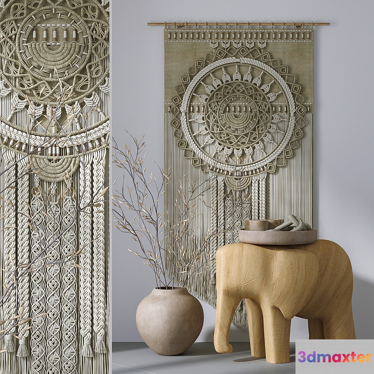 Decorative set with panels Macrame # 6