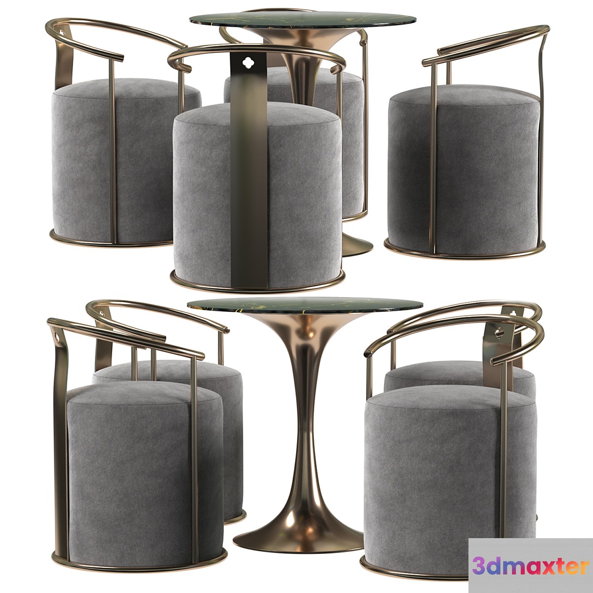 Upholstered Velvet Accent Chair Modern Round Accent Chair in Gold
