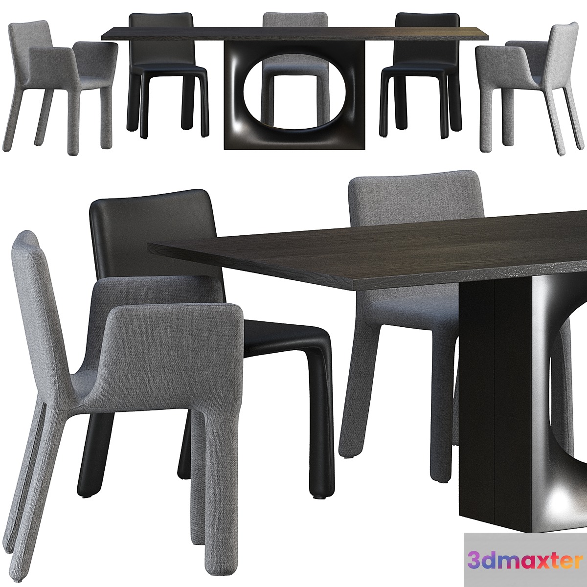 Dining table Kristalia Holo and chair Kristalia Joko
