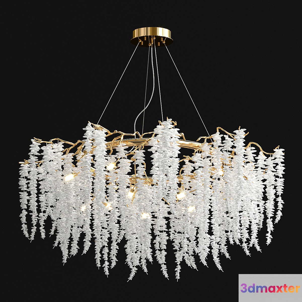 Crystal snowflake chandelier 3D Max