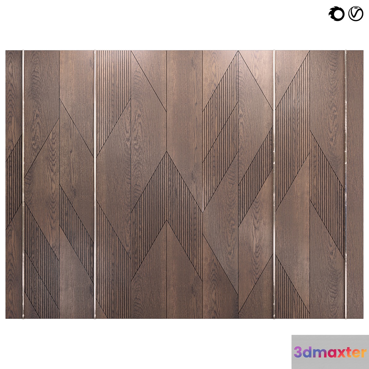 Decor wood Panel 52 3D Max