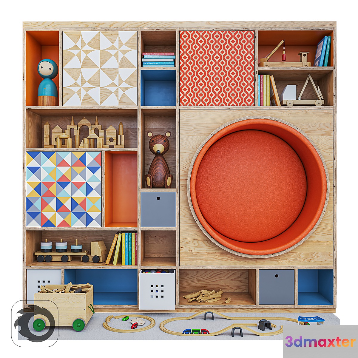 Wooden shelving _ Rack - No.2
