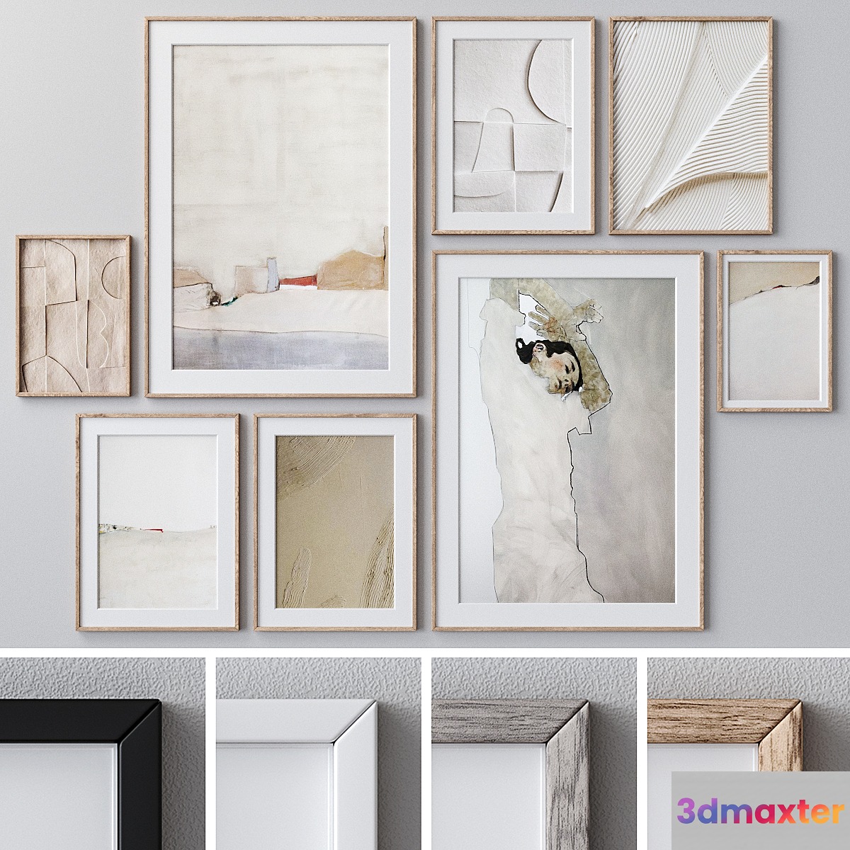 Set of wall paintings 1706 3D Max