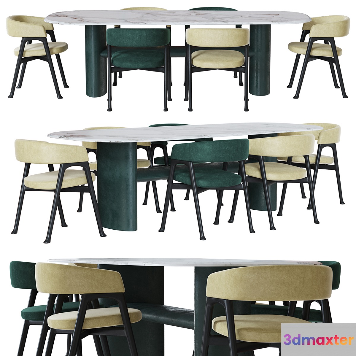 Baxter Corinne chair and Baxter Ellipse table