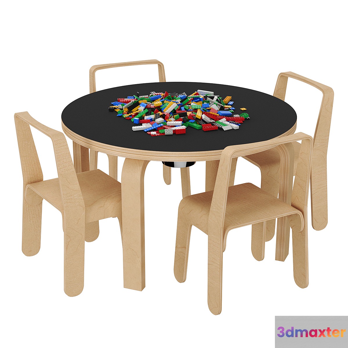 Look Me children table and chair 3D Max