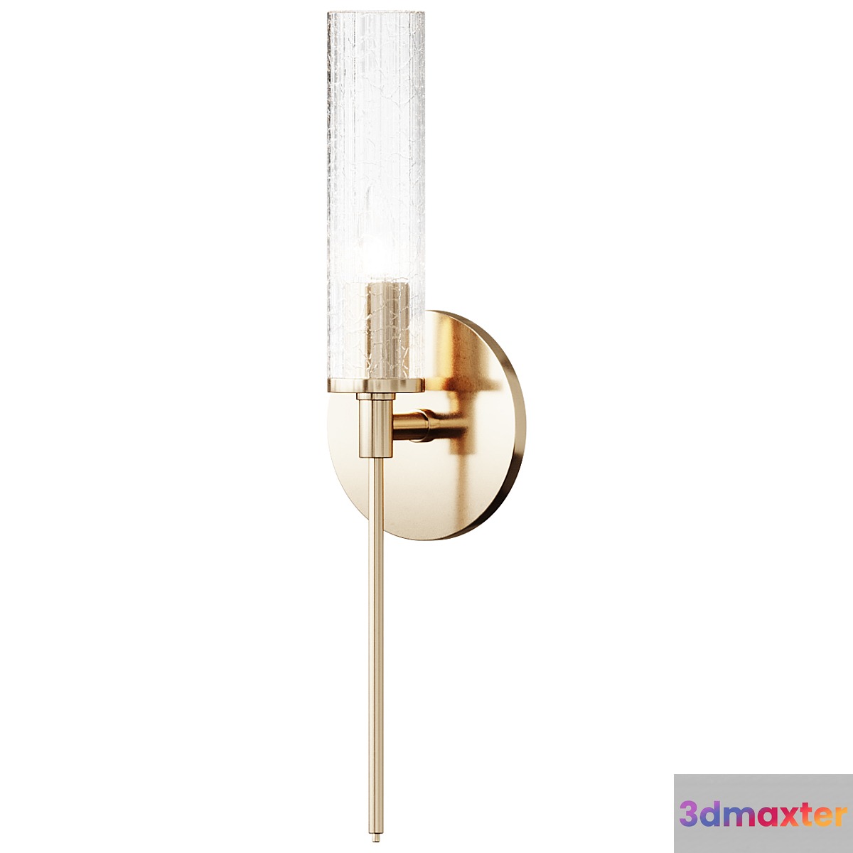 Pencil Arm and Crackle Glass Sconce Wall Sconce - No.2