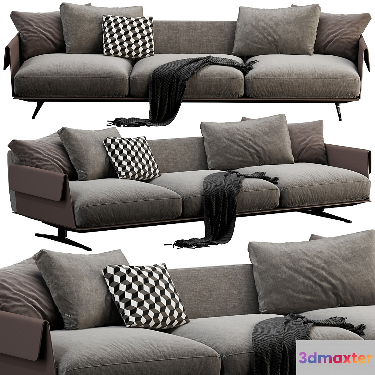Flexform Bretton 3 Seater 3D Max