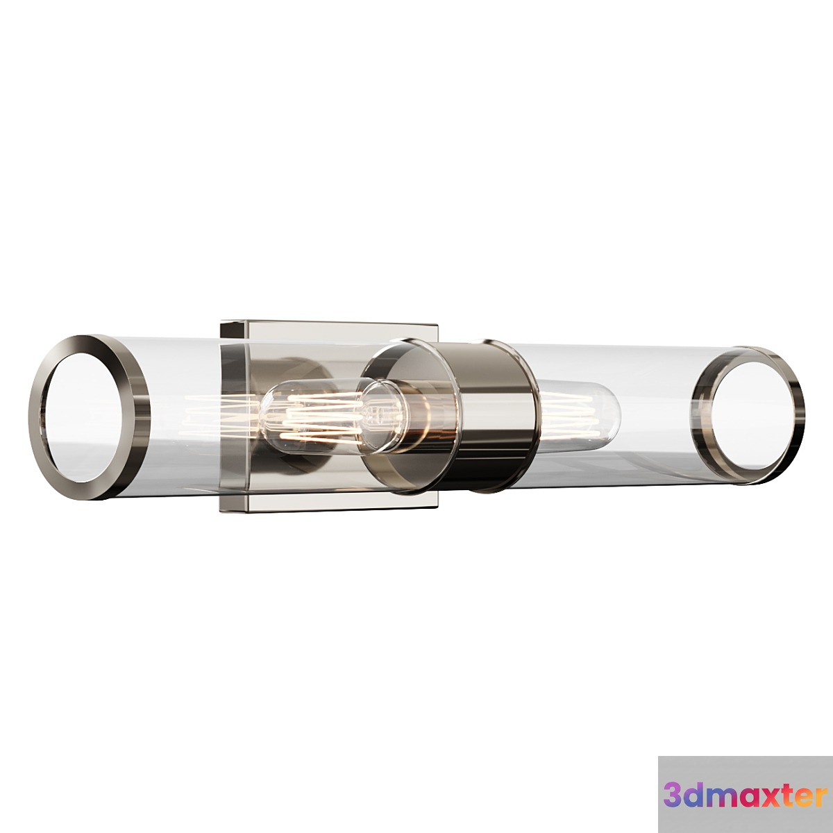Sconce Simple Glass Cylinder Sconce - 2 Light wall lamp 3D Max