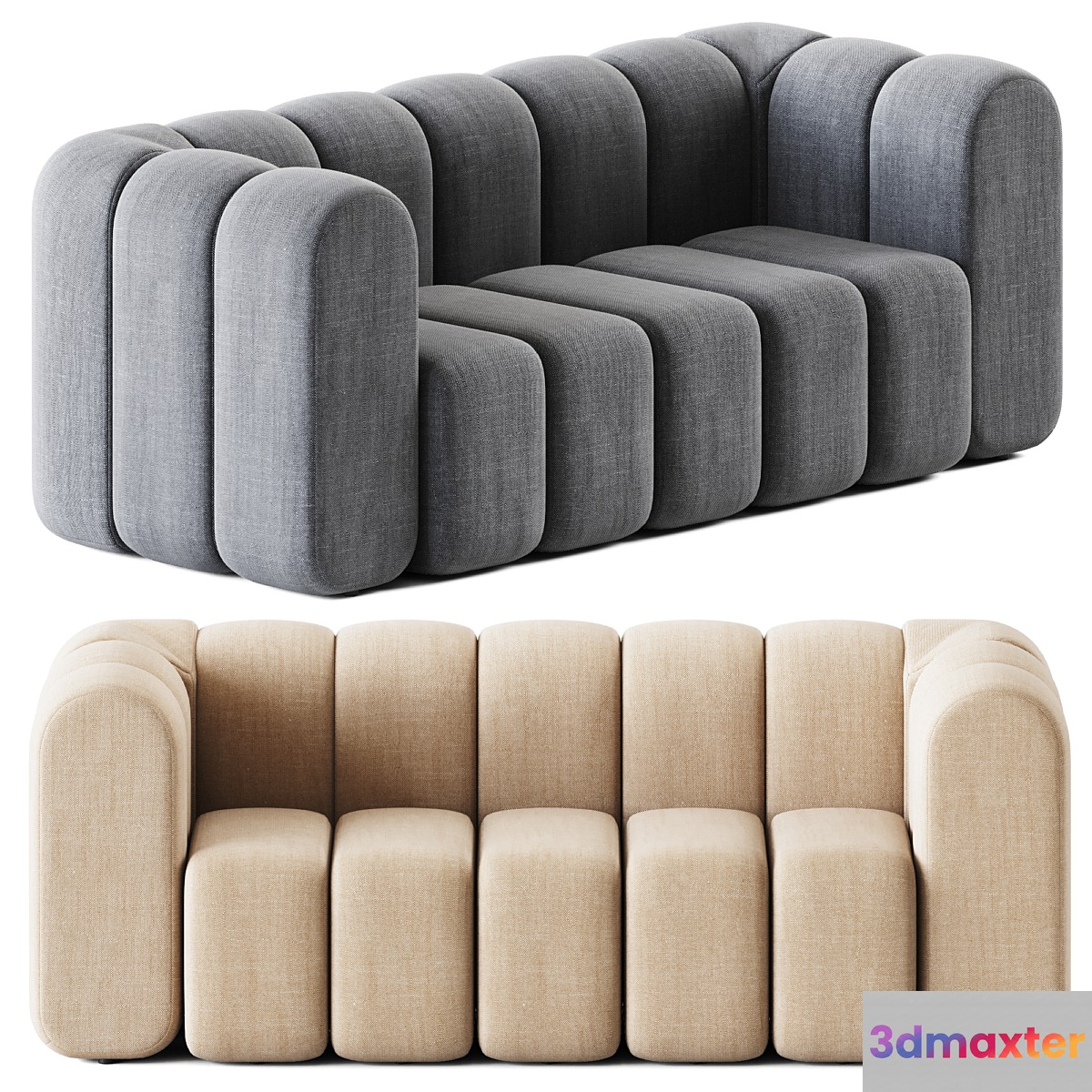 Sofa 3 seater Bob by Bla Station _ Office sofa 3D Max