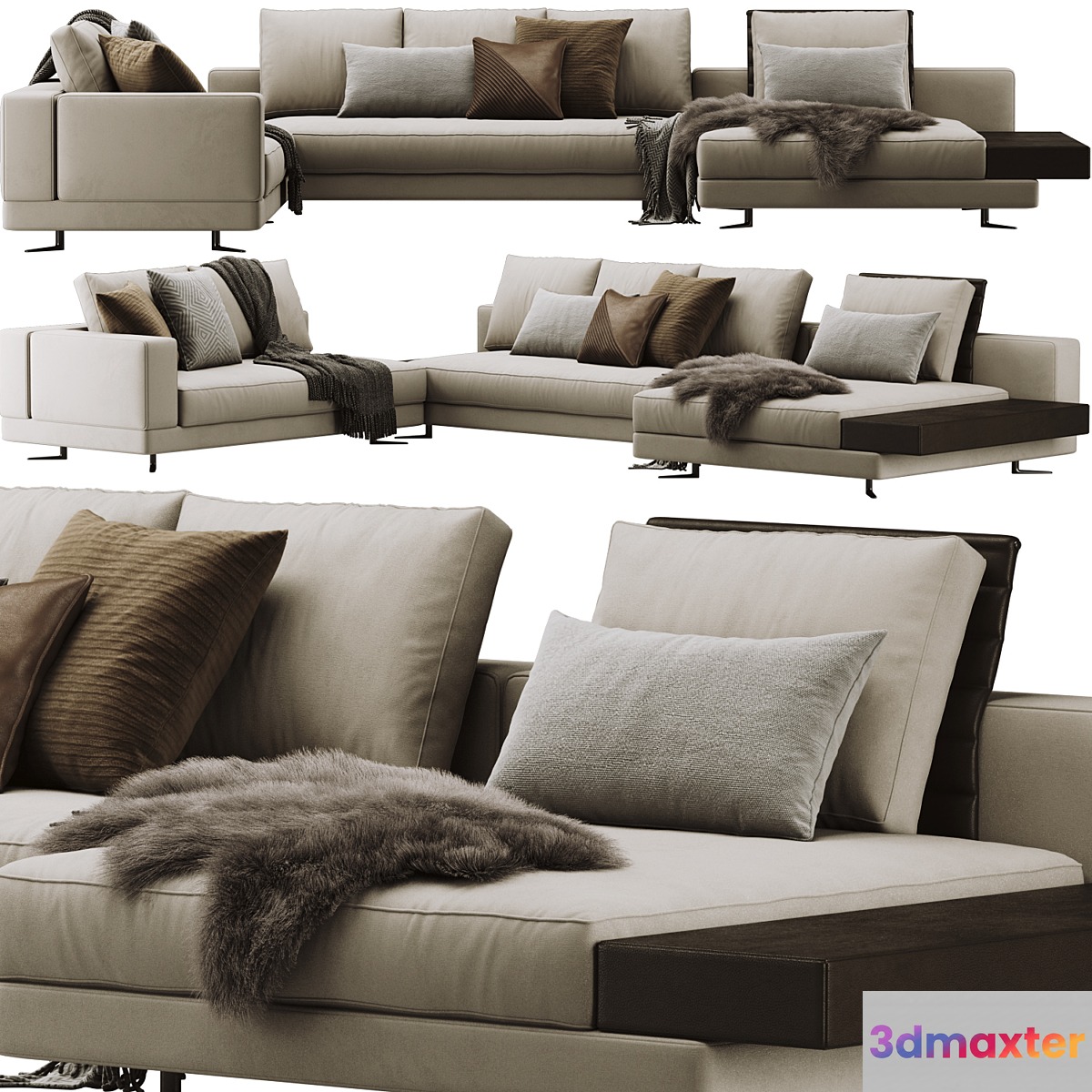 Minotti White Sofa 3D Max