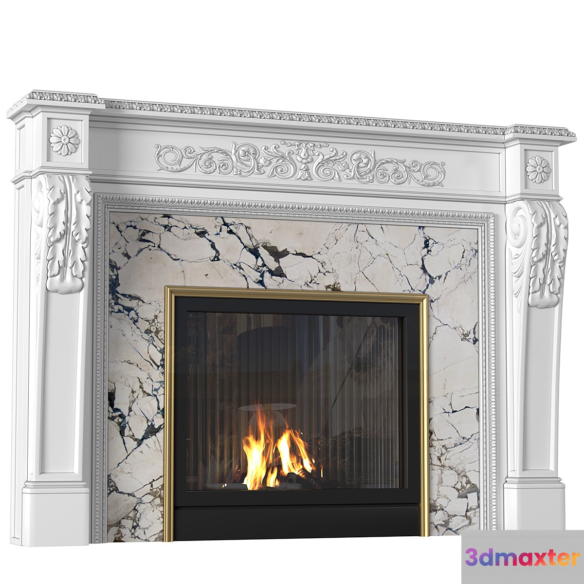 Modern fireplace in classic style.Fireplace modern ArtDeco