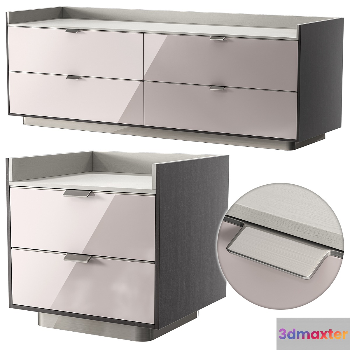 Minotti nightstand and chest of drawers