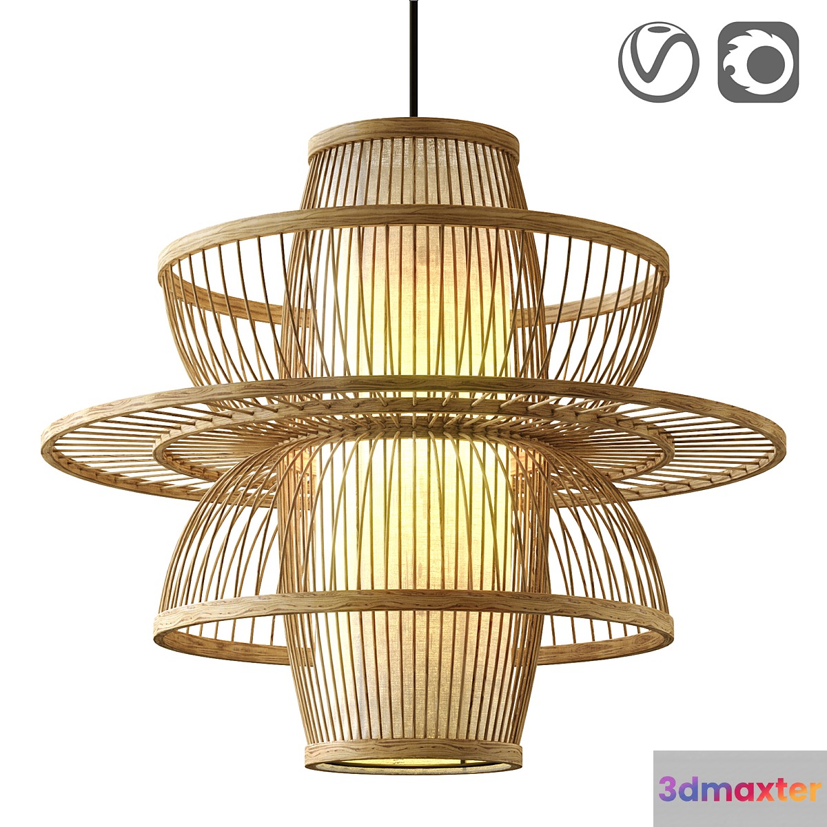 Bamboo lamp SAIL 3D Max