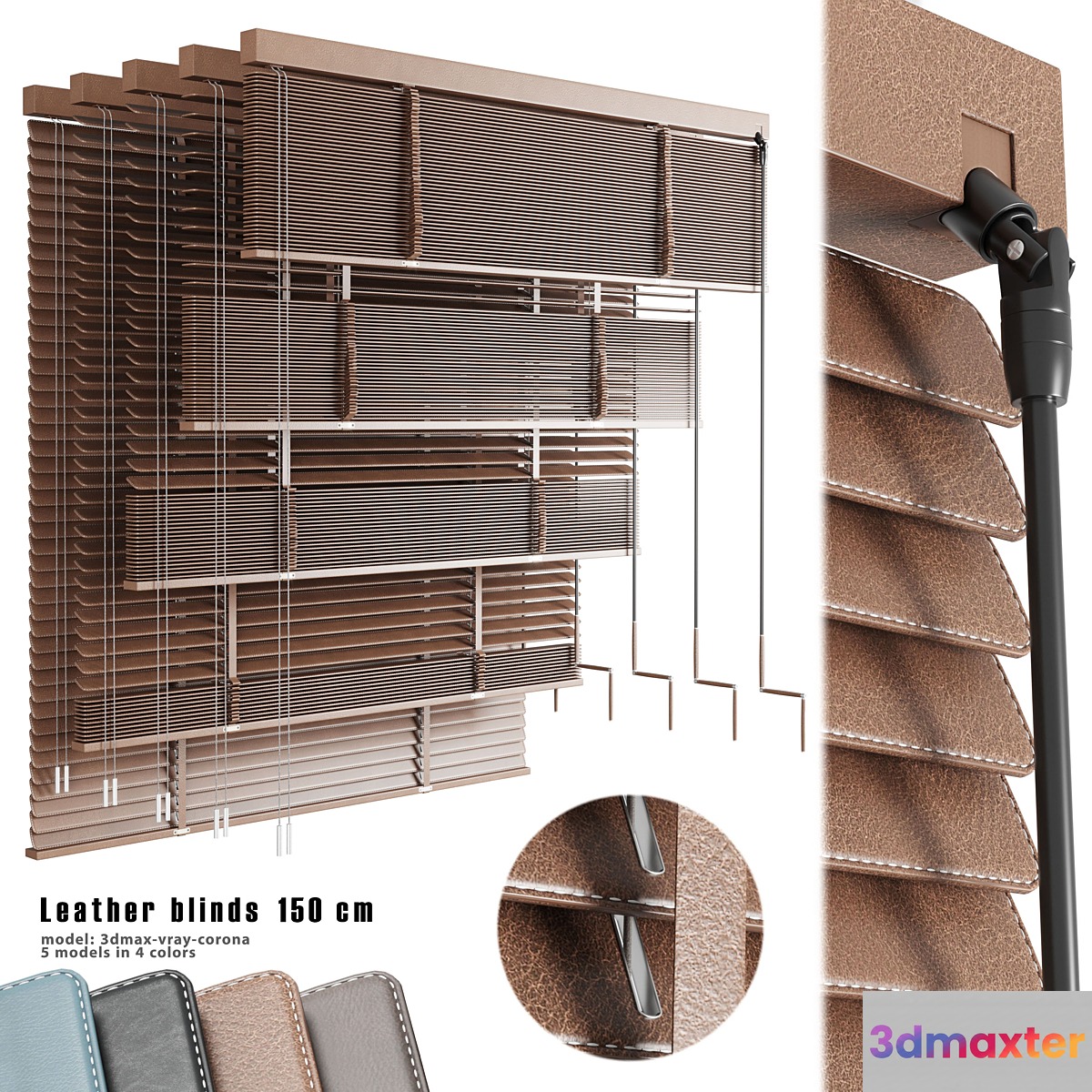 Leather blinds 150 cm