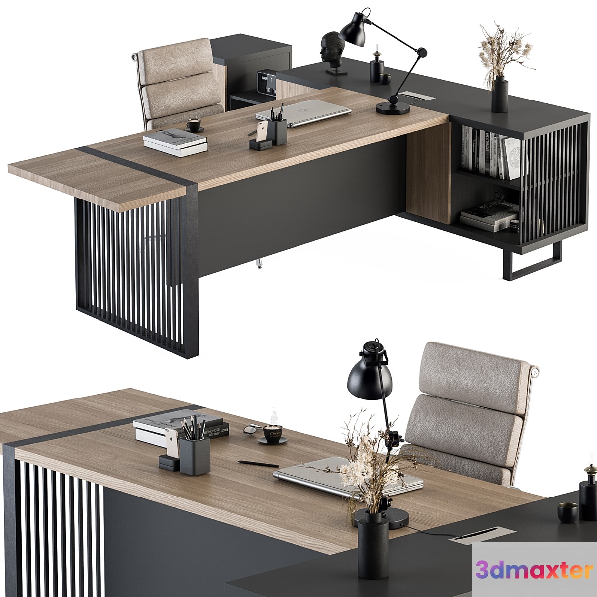 Manager Desk Wood and Black - Office Furniture 264 - No.2