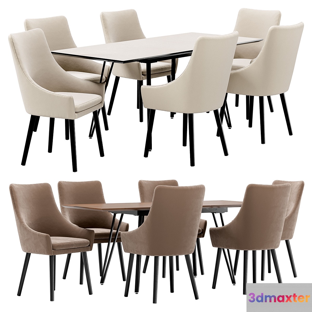 Dining chair Dafna and table Diego 3D Max