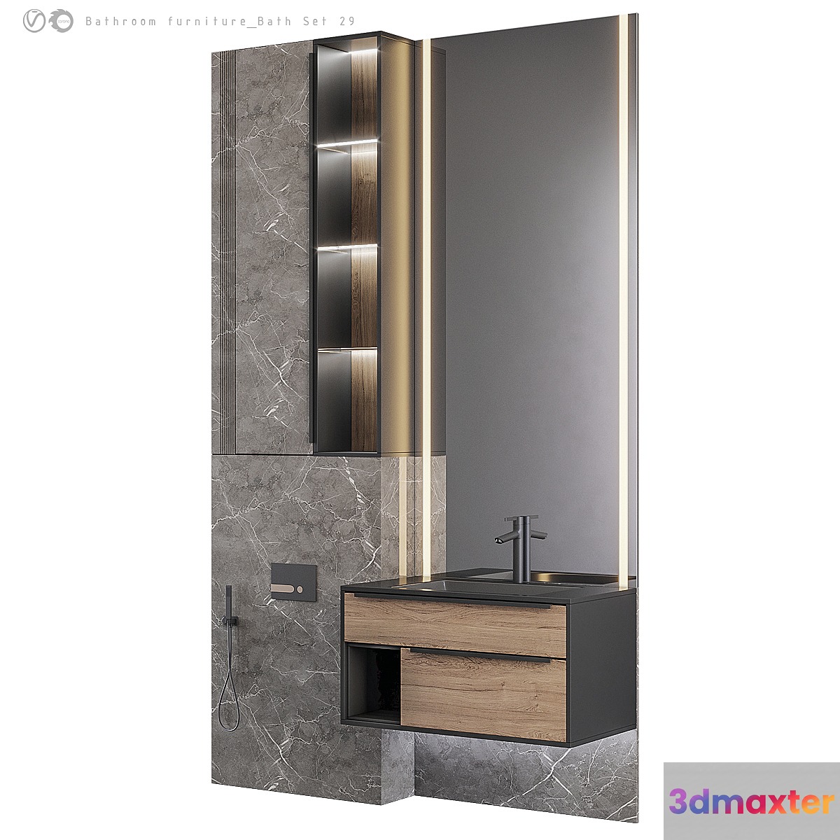 Bathroom furniture Bath Set 29 3D Max