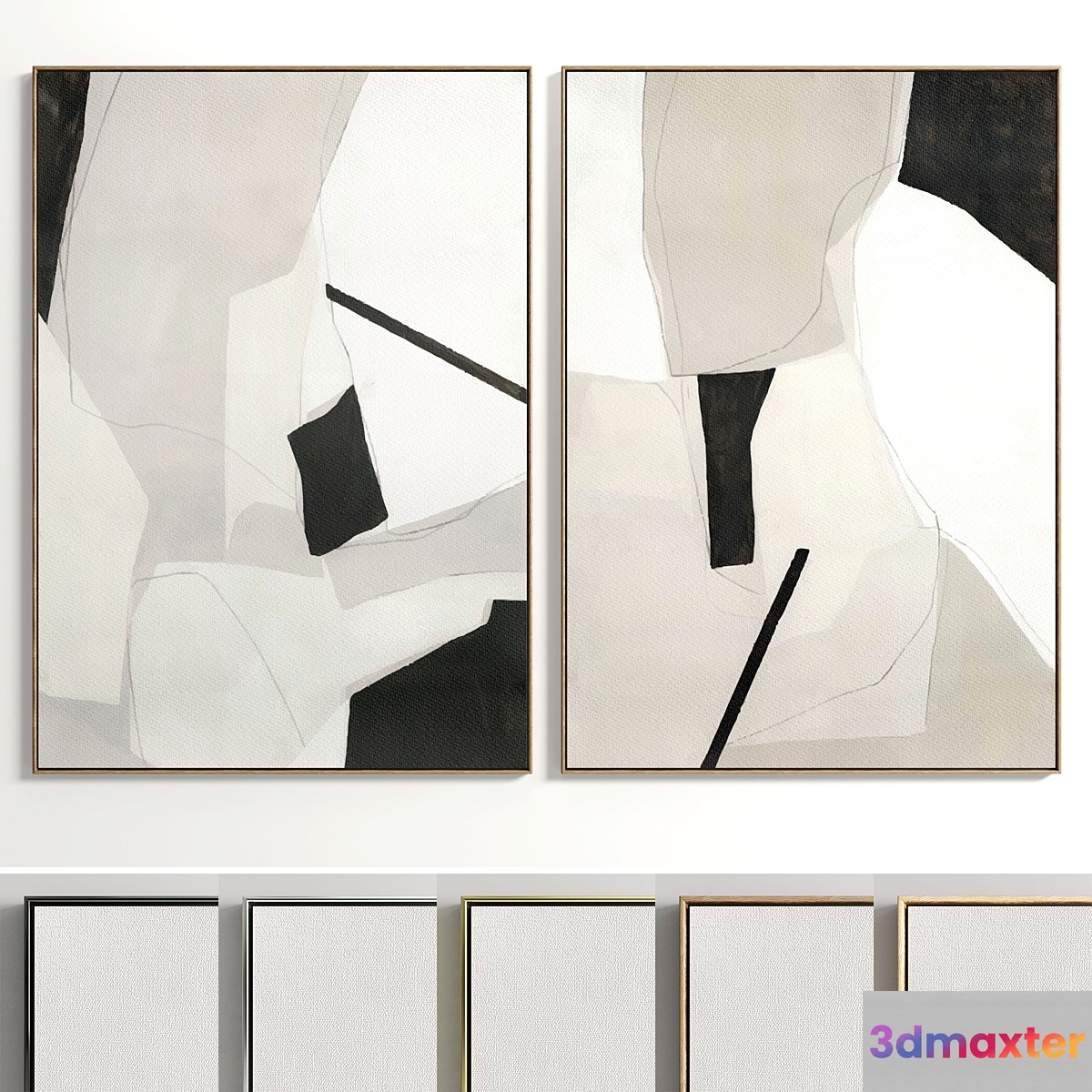 Plaster Two Photo Frame E-72 3D Max